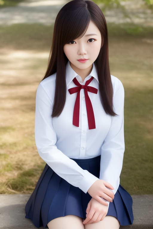 64573-3814784468-best quality, masterpiece,real,realistic, photo,photorealistic, looking at viewer,1girl,_xiaofu,school uniform,shirt,skirt,long.png